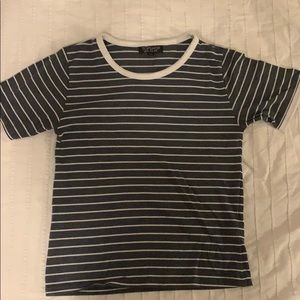 Navy Blue Striped Top